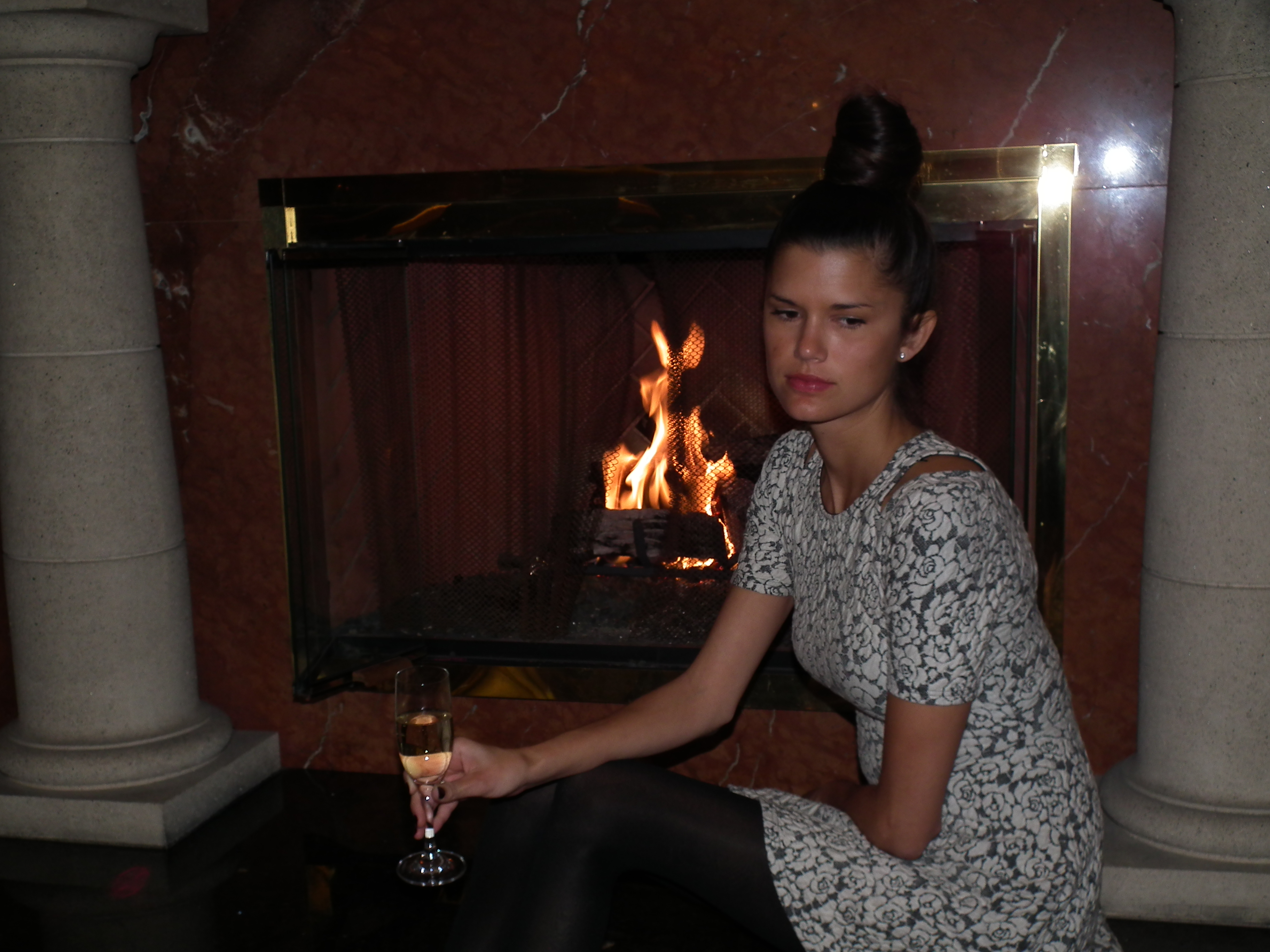 Home sweet home. A quaint and cozy hotel with a fire and champagne on the bay. Just what this girl needs.