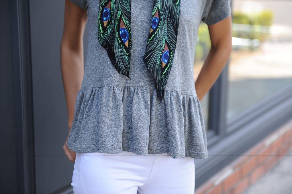 The Great Grey Ruffle Tee Shopbop Santa Monica California